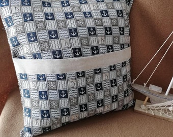 Cushion cover MARITIM, 40 x 40 cm, anchor