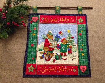 Wall hanging BEARS, Quilt, Christmas, Christmas, shabby