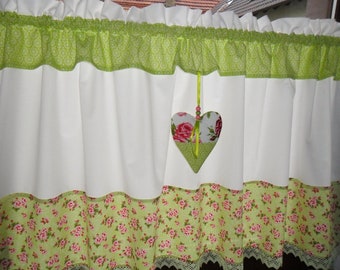 Country house curtain with Dekoherz beauty apple green,