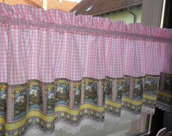 Country house curtain vintage EASTER EGGS shabby style