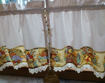 Country house Curtain 2-er set, autumn shabby, vintage