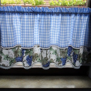 Bistrogardine TRAUBEN Provence blau shabby stil Bild 3