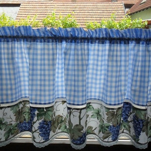 Bistrogardine TRAUBEN Provence blau shabby stil Bild 1