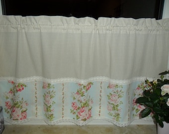 Country house curtain shabby ROSES Bistrogardine Provence Rose lace