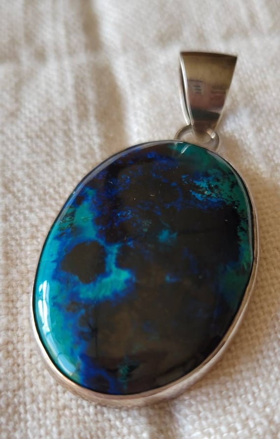 Vintage handmade sterling silver and chrysocolla p