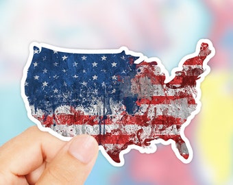 USA Flag Sticker - USA Sticker - Funny Stickers - USA Map Decal - Laptop Sticker - Funny Sticker - Popular Sticker - America Sticker