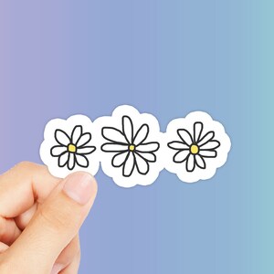 Daisy Sticker - Flower Sticker - Hand Drawn Sticker - Cute Sticker - Funny Sticker - Laptop Decal - Macbook Sticker - Popular Sticker