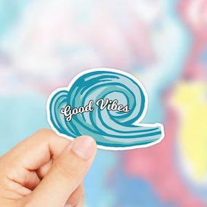 Good Vibes Sticker - Good Vibes Only - Quote Sticker - Cute Decal - Laptop Decal - Wave Sticker - Beach Vibes - Phone Decal - Good Vibes