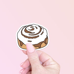 Cinnamon Bun Sticker, for Water Bottles, Laptops, Planners, Cinnamon Roll  Vinyl Stickers 