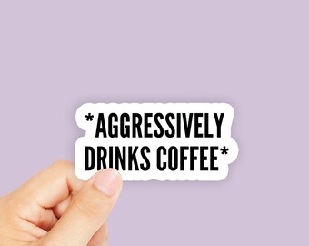 コーヒーを積極的に飲むステッカー