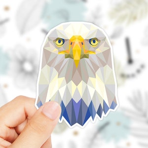 Eagle Sticker - Watercolor Sticker - Geometric Eagle - Bird Sticker - Laptop Sticker - Tumblr - Patriotic Sticker - Popular Sticker - Trendy