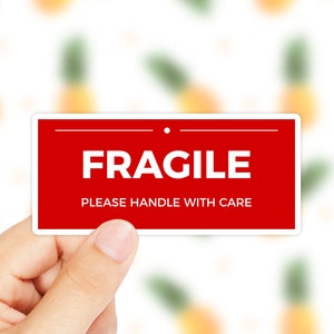 Fragile Sticker - Handle With Care Sticker - Fragile Handle With Care - Laptop Decal - Warning Sticker - Be Careful Sticker - Postage Decal
