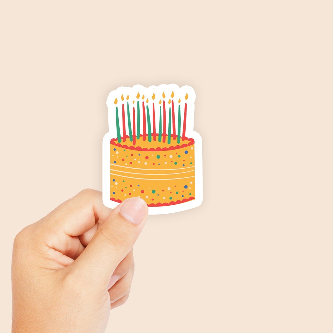 Birthday Cake Sticker - Etsy