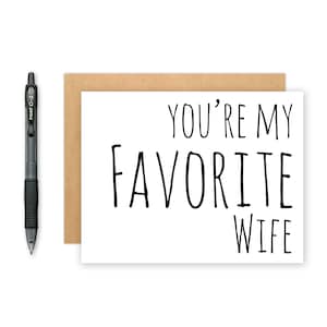 Você é minha esposa favorita Cartão - Cartão engraçado - Cartão de aniversário - Cartão de dia dos namorados - Cartão de aniversário - Melhor presente - Cartão engraçado