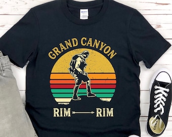 Retro Grand Canyon Shirt, Rim to Rim Shirt, Grand Canyon Hiking T Shirt, Grand Canyon Hiker Tshirt, Vintage Rim-to-Rim Grand Canyon Hike
