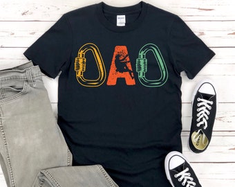 Dad Shirt Graphic Tee - Fathers Day Shirt for Mountaineering - Trending Shirt with Crewneck for Dad Rock Climbing - Short Sleeve Tee Shirt