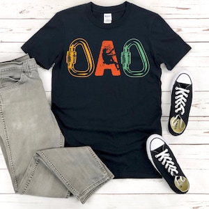 Dad Shirt Graphic Tee - Fathers Day Shirt for Mountaineering - Trending Shirt with Crewneck for Dad Rock Climbing - Short Sleeve Tee Shirt
