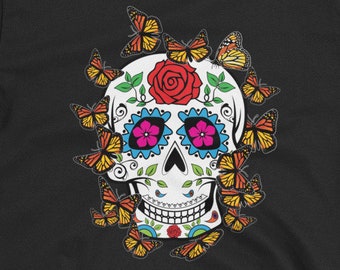 Calvera Monarch Butterfly Shirt | Sugar Skull T Shirt | Butterfly Lover Gift, Entomologist Tshirt Gift,  Entomology Shirt, Entomology Gift