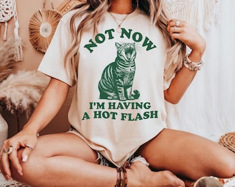 I'm Having A Hot Flash Cat T Shirt, Funny Menopause Shirt, Perimenopause Shirts, Funny Sayings, Menopausal T Shirt, Gag Gifts For Women