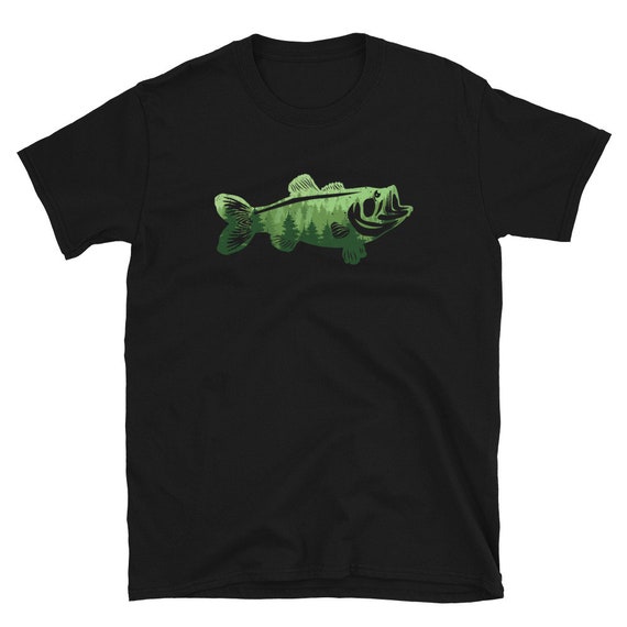 Cool Nature Forest Texture Bass Fish T Shirt Bass Fishing