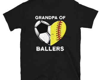 Grandpa Shirt, Soccer Player Grandson, Softball Player Granddaughter, Heart, Love, Sports Team, Grandpa Tshirt, Grandfather T Shirt Gift