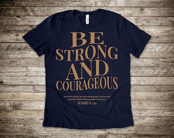 Camiseta Josué 1:9, Sé fuerte y valiente, Camiseta Josué 1:9 para hombre, Camisetas cristianas retro, Camiseta vintage, Camiseta con escrituras de fe