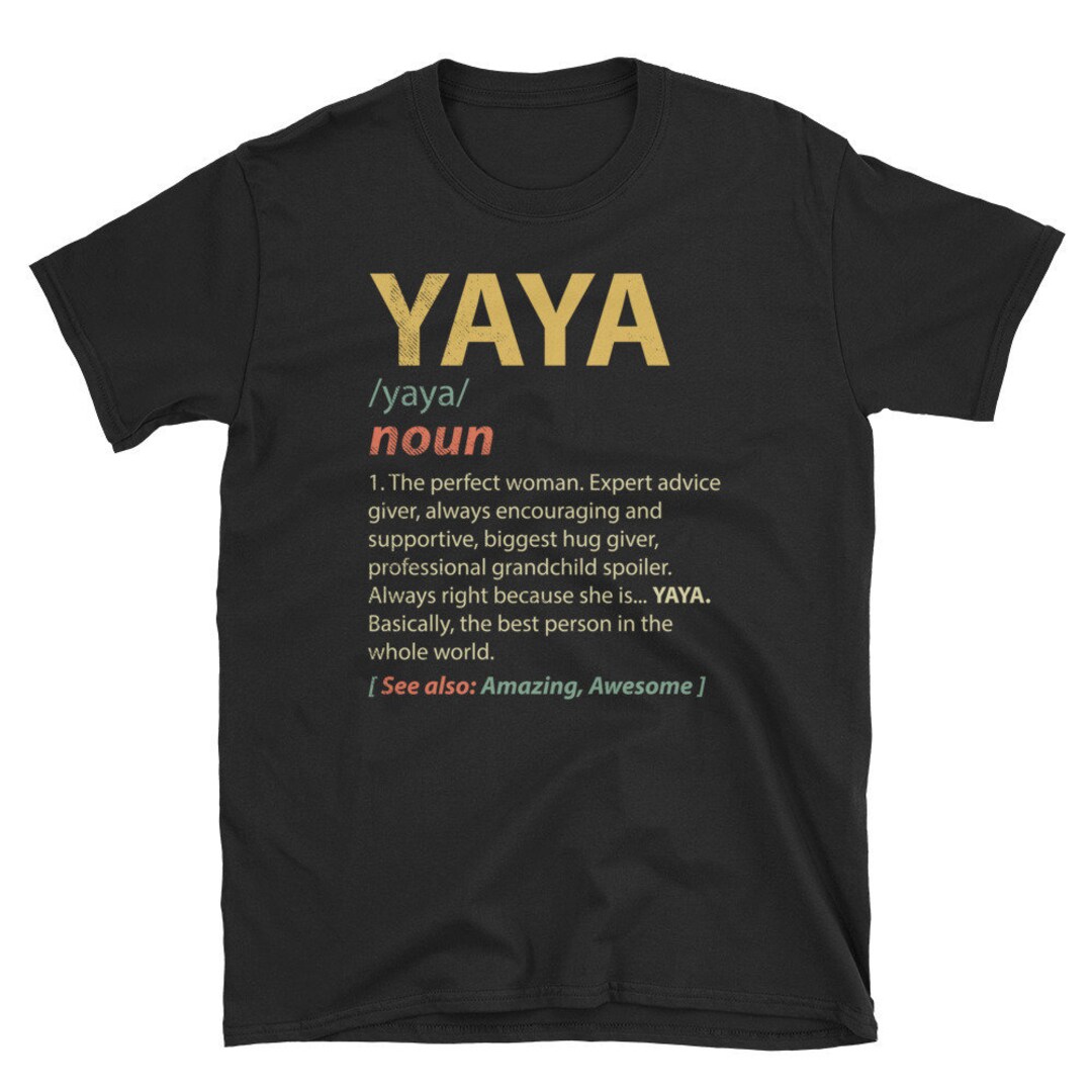 Yaya Grandmother Tshirt Grandmother Yaya Retro Etsy