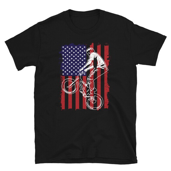 American Flag Distressed BMX Biker Tricks T Shirt Gift Cool | Etsy