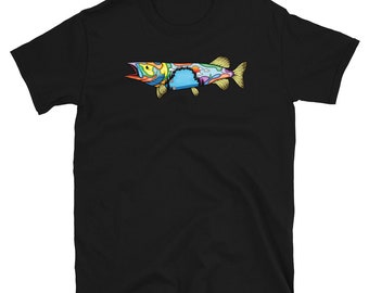 Unique Musky Fishing Shirt, Cool Muskie Fishing Shirt, Artistic Fisherman T Shirt, Freshwater Fishermen Gifts, Musky Fish Tshirt