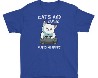 Kawaii Cat Gaming Shirt, Funny Gamer Gifts, Cat Owner Gift, Cat Lover Gift, Console or PC Video Game Lover Shirt, Hardcore Gamer Gift