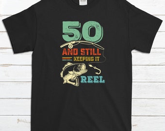 Dad Fishing 50th Birthday T Shirt, Fishing Pun Shirt, Turning 50 Gifts, 50 Year Old Birthday, Bass Fish, Fishermen Gifts, Fisherman Shirt