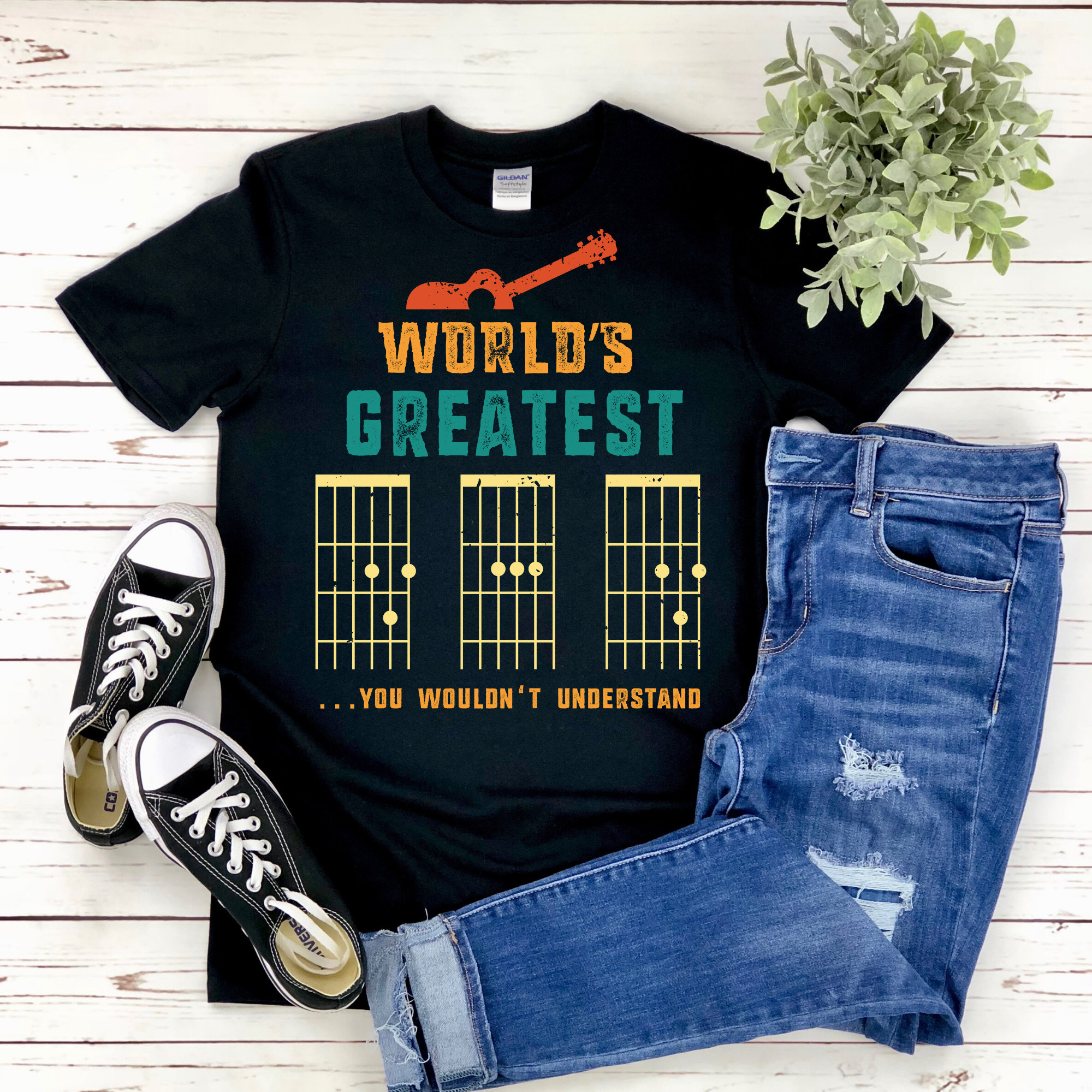 world's greatest dad guitar shirt