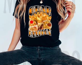 Short Sleeve Crab Rangoon Graphic Tee Shirt - Comfort Colors Goons Meme T Shirt - Bootleg Rap Trending Shirt for Women - Weird Shirts