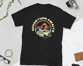Adventure Awaits Shirt, Skoolie Life Shirt, Skoolie Shirt, School Bus, School Bus Conversion, Adventure, Travel, Nomad, Mobile Tiny House