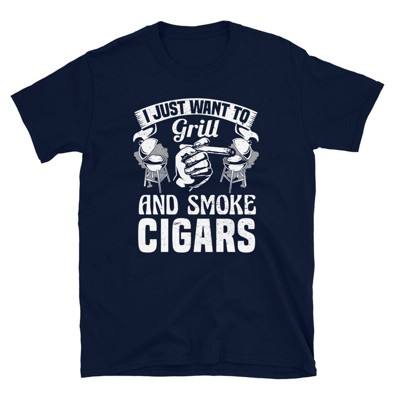 Cigars and Grilling Shirt, Cigar T Shirts for Men, Griller Gifts, Cigar Smoker, Cigar Smoking, Gift for Dad, Smoke Cigars, Grilling T Shirt image 2