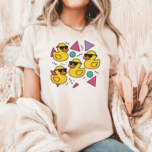 80s Rubber Duck T Shirt, Retro Rubber Duckie Shirts, Vintage Cute Rubber Ducky Shirts, Rubber Duck Lover Gifts, Groovy Duck Graphic Tee