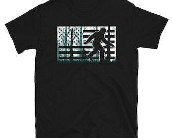 Nature Woods Bigfoot Hunter Shirt, Sasquatch Hunting Shirt, Bigfoot Lover Gift, Sasquatch Lover Gift, Squatch Hunter, Bigfoot Tshirt Gift