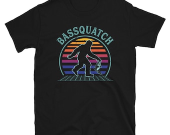 Funny Sasquatch Fishing Shirt For Men - Bigfoot Fishing Shirt - Bass Fish Shirt - Bass Fishing Shirt - Fisherman Gift - Fishermen Gifts