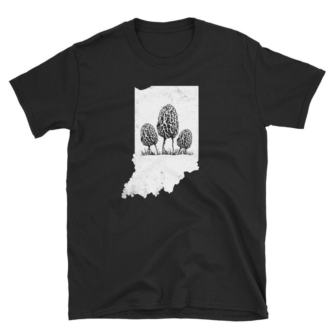 Map of Indiana Morel Mushroom Shirt, Mushroom Hunting, Mushroom Hunter