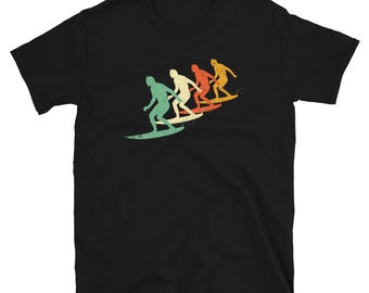 Cute Boys Surfing Shirt -Surfing Shirt - T Rex Dinosaur - Surfer Gift - Summer - Beach - Riding Waves - Surf - Hawaii - California