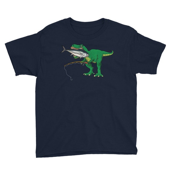 Funny T Rex Dinosaur Tuna Fish Fishing Shirt Deep Sea Fishing Gifts Boys  Fishing T Shirt Cute Fishing Shirt for Boys & Kids -  Canada