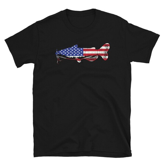 Catfish Shirt American Flag Shirt Patriotic Fishing Shirt Fishing Lover  Gift Cool Fishing Shirt Fisherman Shirt Fishermen Gifts 