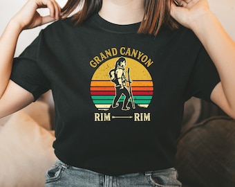 Retro Grand Canyon Shirt, Rim to Rim Shirt, Grand Canyon Hiking T Shirt, Grand Canyon Hiker Tshirt, Vintage Rim-to-Rim Grand Canyon Hike