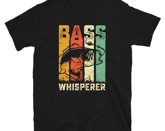 Retro Style Bass Fish Shirt, Vintage Style Bass Fishing Shirt, 1970s Inspired Bass Fisherman Shirt, Bass Fishermen Gifts, Gift for Fisherman
