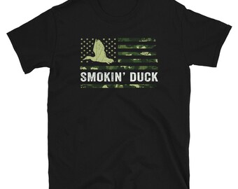 Camouflage American Flag Duck Hunter Shirt - Camo Duck Hunting Shirt - Waterfowl Hunter - Fowl Hunting - Gift for Men - Hunt Gifts for Dad