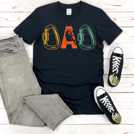 Dad Shirt Graphic Tee - Fathers Day Shirt for Mountaineering - Trending Shirt with Crewneck for Dad Rock Climbing - Short Sleeve Tee Shirt