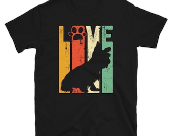 Love Retro Yorkie Mom Shirt  - Cute Yorkie Gift for Mom - Yorkshire Terrier Tshirt - Dog Lover Pet Owner T Shirts