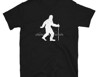 Funny Bigfoot Hiking Shirt - Sasquatch Hiker Gift - Yeti Lover Gift - Mountain Hike Cool Gift Idea - Outdoorsman Shirt - Hiking Lover Gifts
