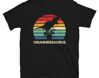 Cute Boys Drumming Shirt - Drummer Gift - Drums Player Gift - T Rex Shirt - Dinosaur Shirt - Trex Shirt - Dino Shirt - Cute Drummer Shirt