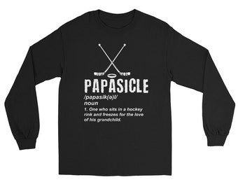Funny Papa of a Hockey Player Long Sleeve Shirt